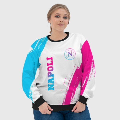 Женский свитшот 3D Napoli neon gradient style вертикально, цвет 3D печать - фото 6