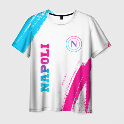 Мужская футболка 3D Napoli neon gradient style вертикально