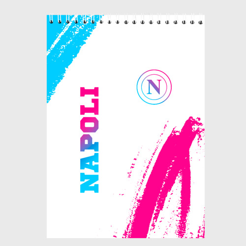 Скетчбук Napoli neon gradient style вертикально, цвет белый