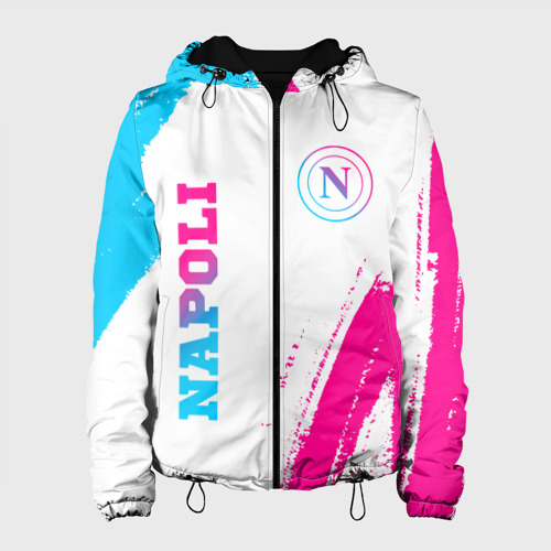 Женская куртка 3D Napoli neon gradient style вертикально, цвет черный