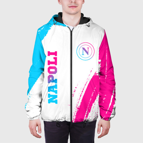 Мужская куртка 3D Napoli neon gradient style вертикально, цвет 3D печать - фото 4