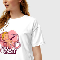 Женская футболка хлопок Oversize Ken kraken - фото 2
