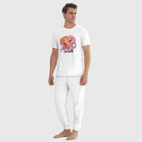 Мужская пижама хлопок Ken kraken, цвет белый - фото 5