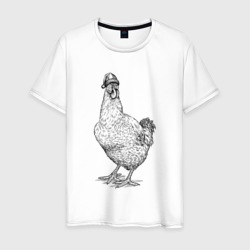 Новогодняя курочка – Мужская футболка хлопок с принтом купить со скидкой в -20%