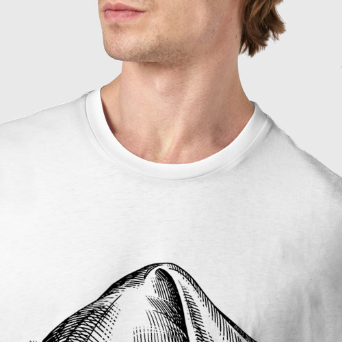 Мужская футболка хлопок Заяц в новогоднем колпаке, цвет белый - фото 6