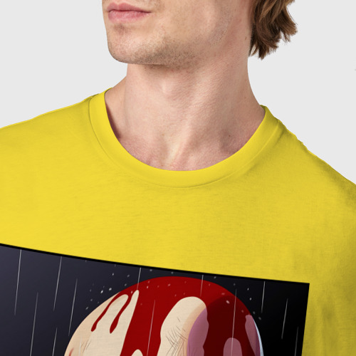 Мужская футболка хлопок Saitama blood , цвет желтый - фото 6