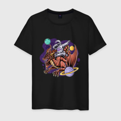 Даб космонавт на драконе – Мужская футболка хлопок с принтом купить со скидкой в -20%