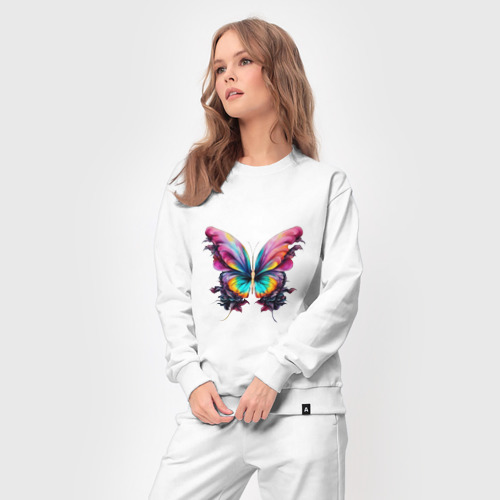 Женский костюм хлопок Арт яркая бабочка , цвет белый - фото 5