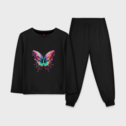 Арт яркая бабочка  – Детская пижама с лонгсливом хлопок с принтом купить