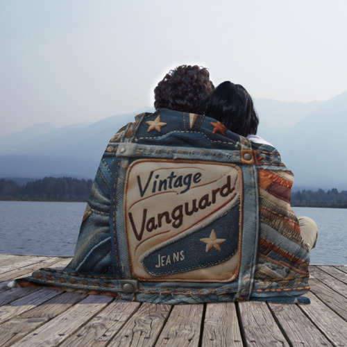 Плед 3D Vintage vanguard jeans - patchwork, цвет 3D (велсофт) - фото 3