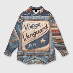 Vintage vanguard jeans - patchwork – Мужская рубашка oversize 3D с принтом купить