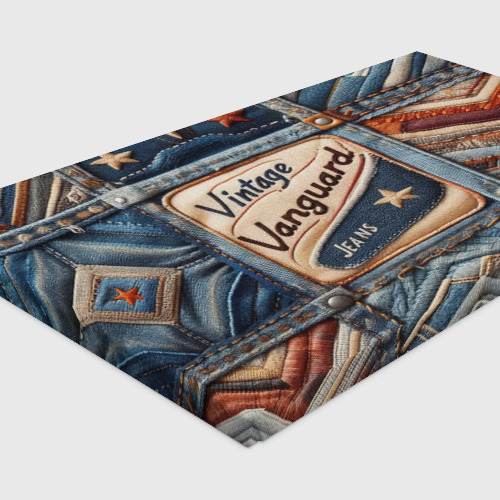 Холст прямоугольный Vintage vanguard jeans - patchwork, цвет 3D печать - фото 4