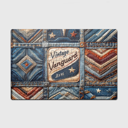 Головоломка Пазл магнитный 126 элементов Vintage vanguard jeans - patchwork