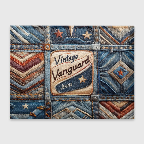 Обложка для студенческого билета Vintage vanguard jeans - patchwork, цвет оранжевый - фото 2