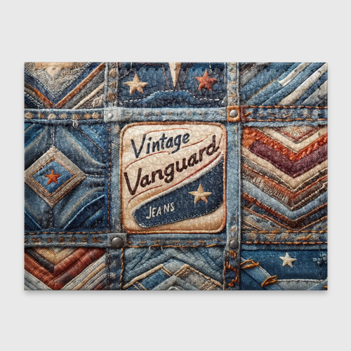 Обложка для студенческого билета Vintage vanguard jeans - patchwork, цвет оранжевый