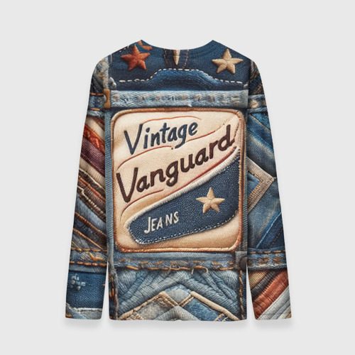 Мужской лонгслив 3D Vintage vanguard jeans - patchwork, цвет 3D печать - фото 2