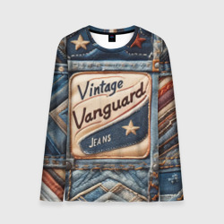 Мужской лонгслив 3D Vintage vanguard jeans - patchwork