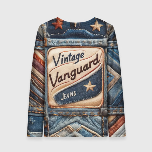 Женский лонгслив 3D Vintage vanguard jeans - patchwork, цвет 3D печать - фото 2