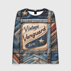 Женский лонгслив 3D Vintage vanguard jeans - patchwork