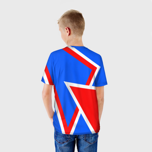 Детская футболка 3D Герб России - патриотические цвета, цвет 3D печать - фото 4