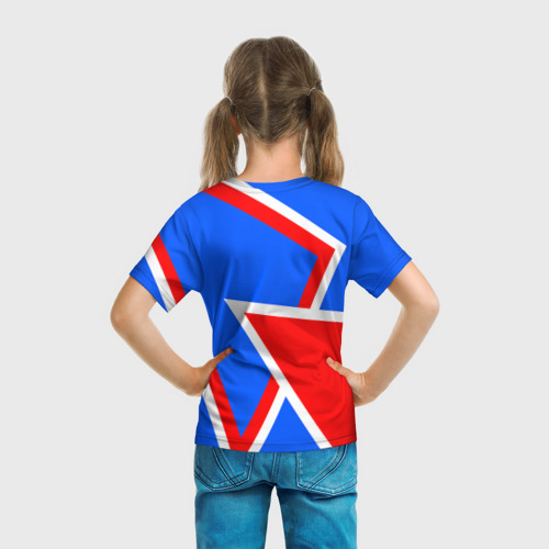 Детская футболка 3D Герб России - патриотические цвета, цвет 3D печать - фото 6