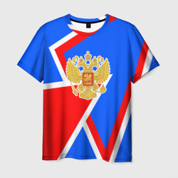 Герб России - патриотические цвета – Мужская футболка 3D с принтом купить со скидкой в -26%