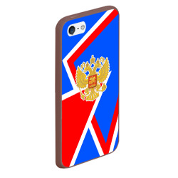 Чехол для iPhone 5/5S матовый Герб России - патриотические цвета - фото 2