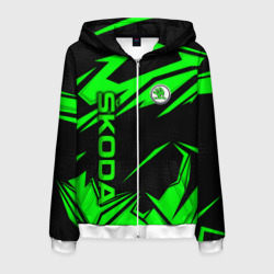 Мужская толстовка 3D на молнии Skoda - green uniform