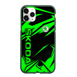 Чехол для iPhone 11 Pro матовый Skoda - green uniform