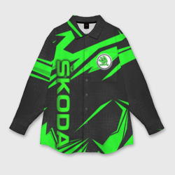 Женская рубашка oversize 3D Skoda - green uniform