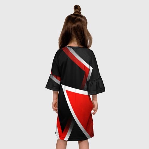 Детское платье 3D Honda - красные треугольники, цвет 3D печать - фото 5