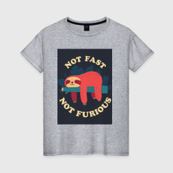 Ленивец на веточке - fast not furious – Женская футболка хлопок с принтом купить со скидкой в -20%