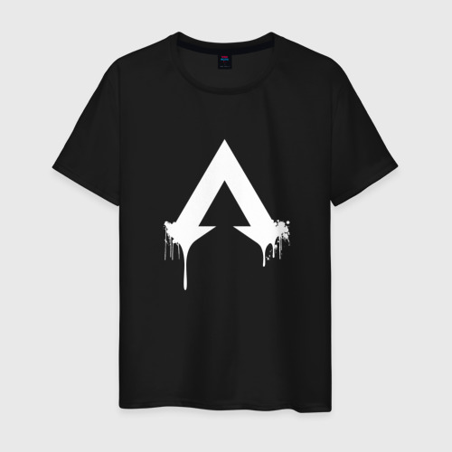 Мужская футболка хлопок Логотип Apex с подтеками, цвет черный