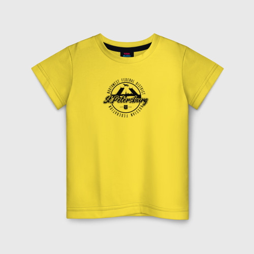 Детская футболка хлопок Санкт-Петербург City, цвет желтый