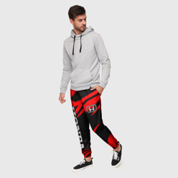 Мужские брюки 3D Honda - Красная спортивная абстракция   - фото 2