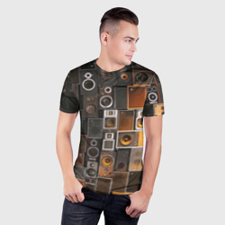 Мужская футболка 3D Slim Винтажные колонки  - фото 2