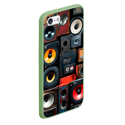 Чехол для iPhone 5/5S матовый Audio speaker, цвет салатовый - фото 3