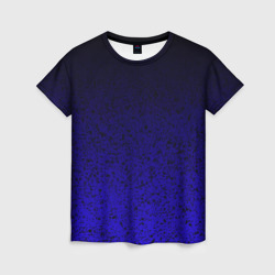 Градиент фиолетово-синий с кляксами – Женская футболка 3D с принтом купить со скидкой в -26%