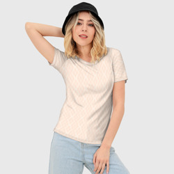 Женская футболка 3D Slim Полосы узоры светло-бежевый - фото 2
