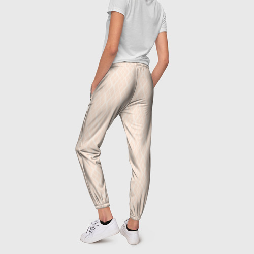 Женские брюки 3D Полосы узоры светло-бежевый, цвет 3D печать - фото 4