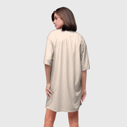 Платье с принтом Полосы узоры светло-бежевый для женщины, вид на модели сзади №2. Цвет основы: белый
