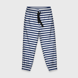 Детские брюки 3D Белый в тёмно-синюю полоску