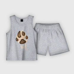 Лапа собаки акварелью – Детская пижама с шортами хлопок с принтом купить со скидкой в -20%