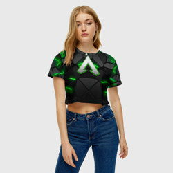 Женская футболка Crop-top 3D Apex legends green - фото 2