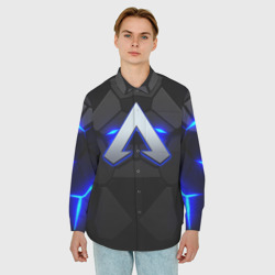 Мужская рубашка oversize 3D Apex legends blue - фото 2