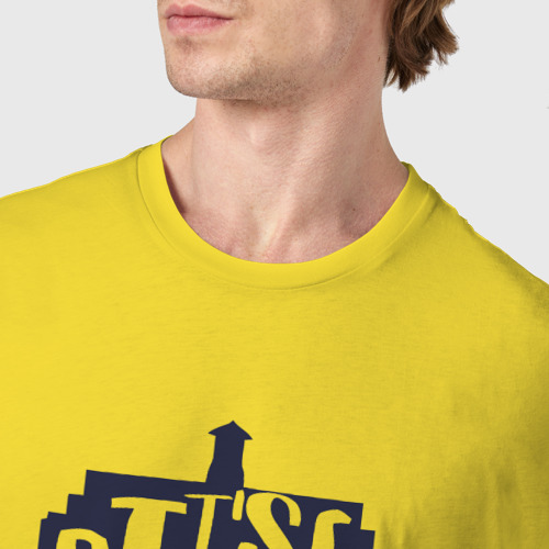 Мужская футболка хлопок Большее внутри, цвет желтый - фото 6
