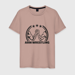 Мужская футболка хлопок Arm wrestling