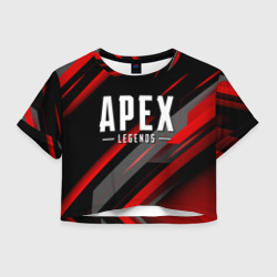 Женская футболка Crop-top 3D Apex legends - red geometry