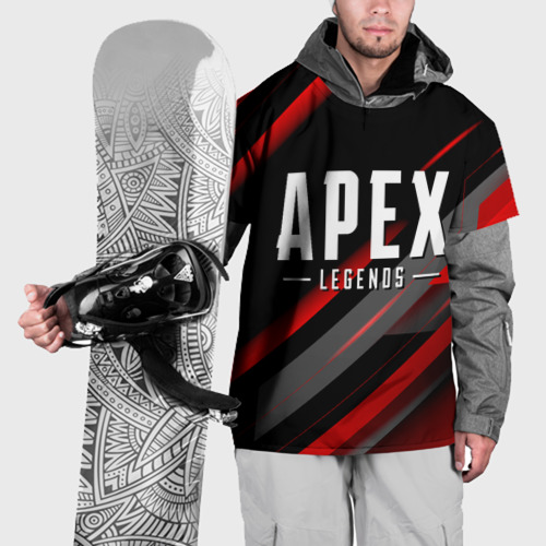 Накидка на куртку 3D Apex legends - red geometry, цвет 3D печать
