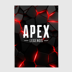 Постер Апекс легенд - красный неон